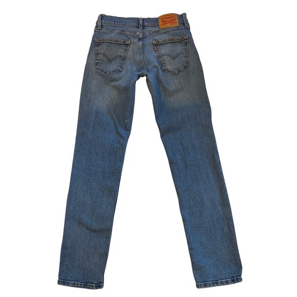 Levis 511 Jeans Mens 32x34 Blue Slim Fit Distressed Stretch Tapered Leg *FLAW* - Picture 2 of 13